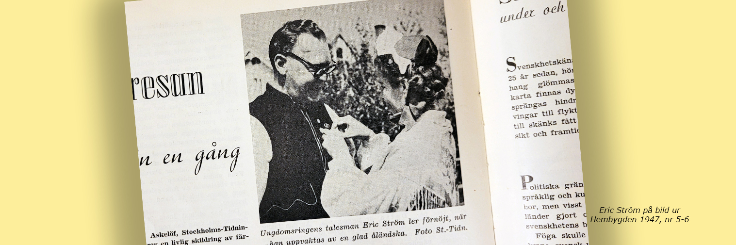 Eric Ström ur tidskriften Hembygden 1947 nr 5-6